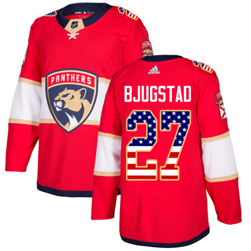 Kinder Florida Panthers Eishockey Trikot Nick Bjugstad #27 Authentic Rot USA Flag Fashion